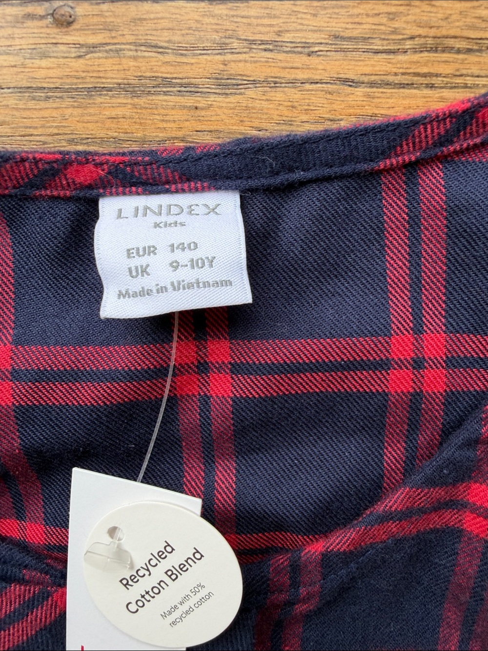 Girls Navy & Red Plaid Peplum Top with Tiered Skirt – Cute Casual Set - Picture 3 of 4